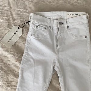 Rag & Bone White High Rise Ankle Skinny